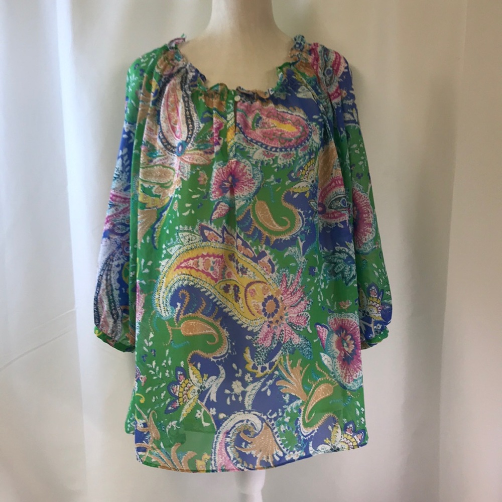 Chaps Paisley Tunic with Under Cami Size 2X